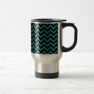 Chevron Glitter Look Travel Mug