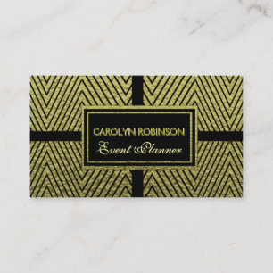 Chevron Gold and Black Business Card