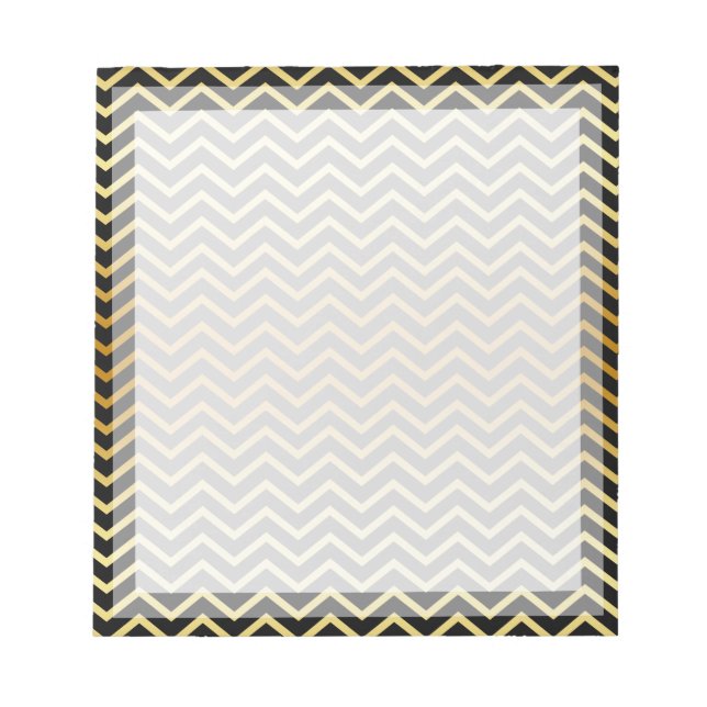 Chevron Gold Boarder Photo frame Notepad (Front)