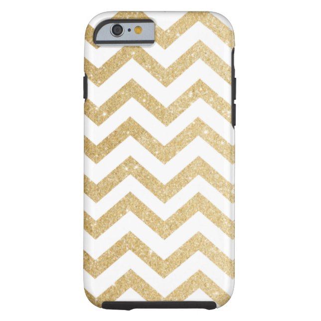 Chevron Gold Faux Glitter Phone Case (Back)