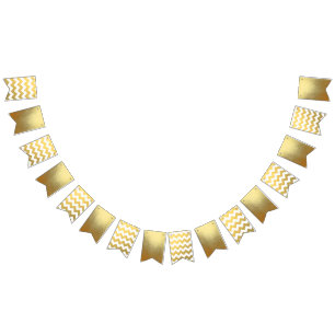Chevron & Gold Party Bunting Banner