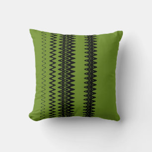Chevron Green Zigzag Stripes Art Design Cushion