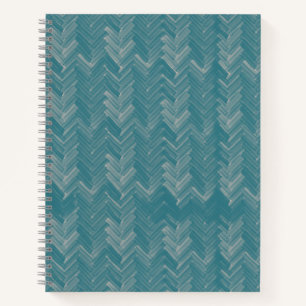 Chevron Herringbone Pattern Turquoise Notebook