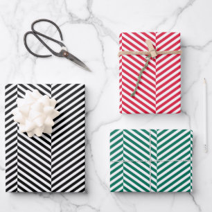 Chevron herringbone style 3 colors wrapping paper sheet