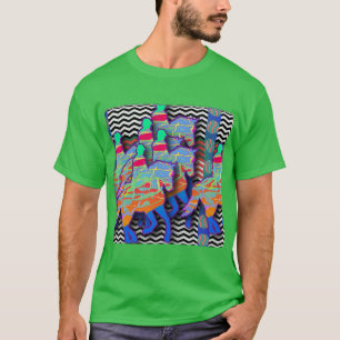 Chevron Horses And Riders Green T-Shirt