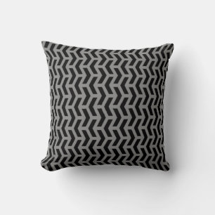 Chevron in black and grey cushion