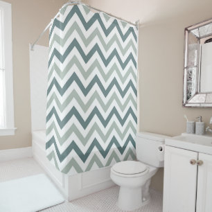 Chevron in Grey and White Shower Curtain