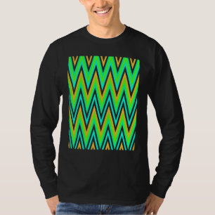 Chevron In Pale Orange Blue Green Zigzags T-Shirt