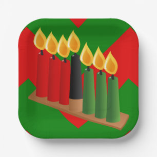 chevron kwanzaa  paper plate