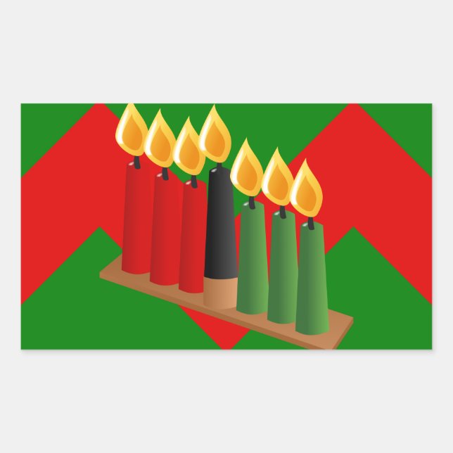 chevron kwanzaa rectangular sticker (Front)