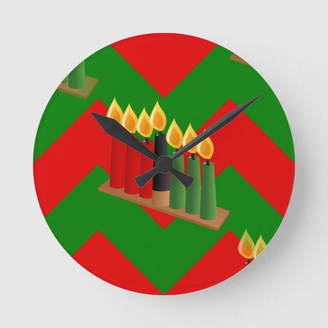 chevron kwanzaa round clock (Front)