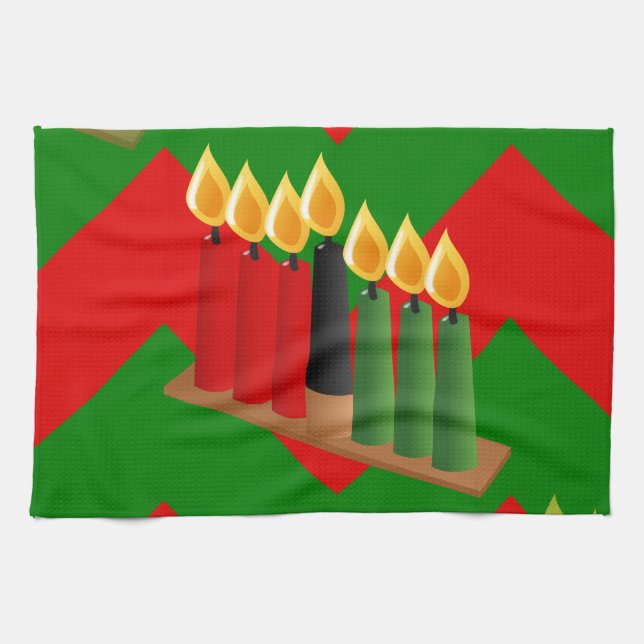 chevron kwanzaa tea towel (Horizontal)