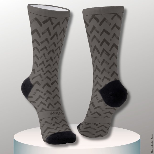 Chevron Light Grey and Dark Grey Name Socks (Creator Uploaded)