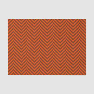 Chevron Line Tissue Paper - Black on Bright Orange