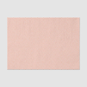 Chevron Line Tissue Paper - Bright Orange on White