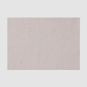 Chevron Line Tissue Paper - Brown on White