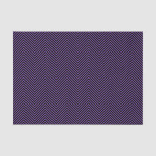 Chevron Line Tissue Paper - Purple on Black