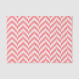Chevron Line Tissue Paper - Red on White