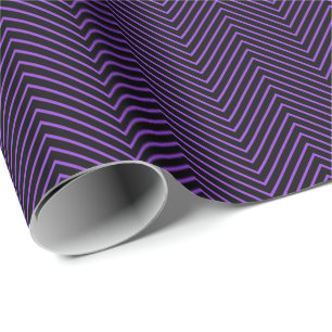 Chevron Line Wrapping Paper - Purple on Black