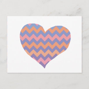 chevron love - heart postcard