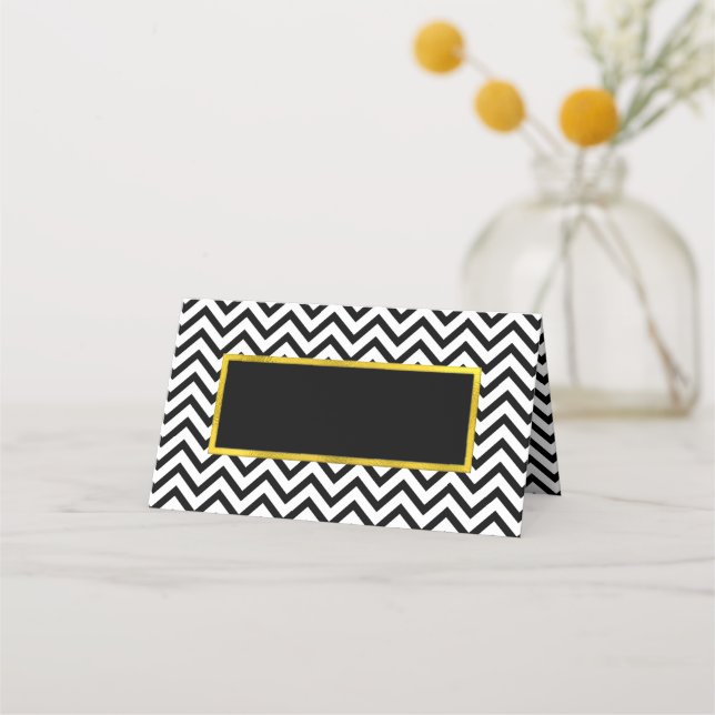 Chevron Modern Elegance Wedding Table Place Card (Front)