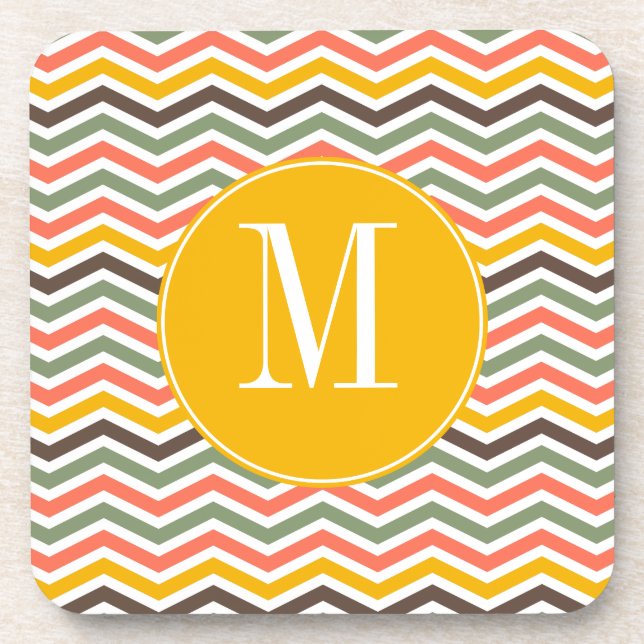 Chevron Monogram Coasters (Front)
