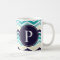 Chevron Monogram Navy Blue Cream