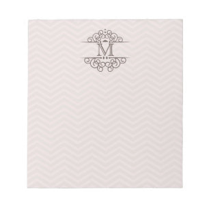 Chevron Monogram Personalise To Do Notepad Blush