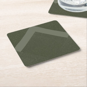 Chevron Moss Green Paper Coaster