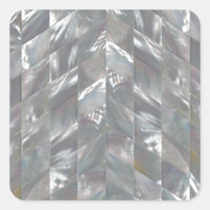 Chevron Mother of Pearl Square Sticker