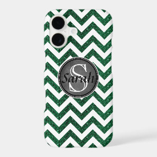 Chevron Nameplate - Kelly Green Glitter