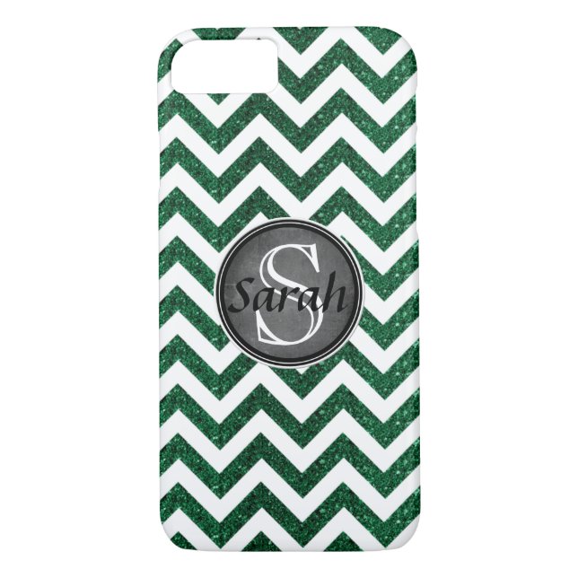 Chevron Nameplate - Kelly Green Glitter Case-Mate iPhone Case (Back)