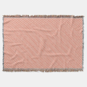 Chevron natural colours pale pink and warm red throw blanket