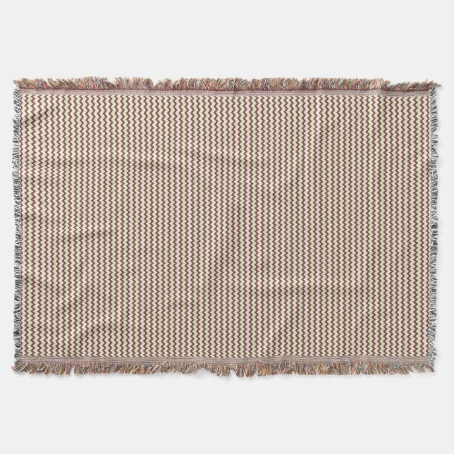 Chevron natural warm brown pastel pink green throw blanket (Front)
