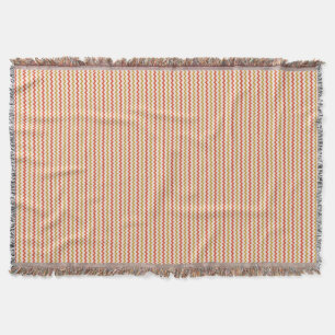 Chevron natural yellow ochre warm red on pink throw blanket