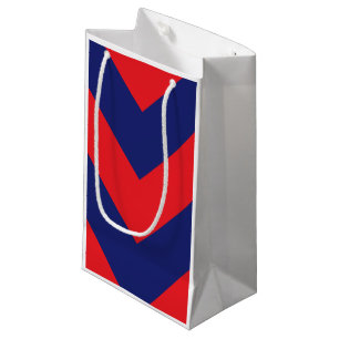 Chevron   Navy Blue & Red   Any Type/Size   Custom Small Gift Bag