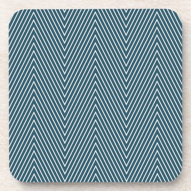 chevron navy coaster set (Front)