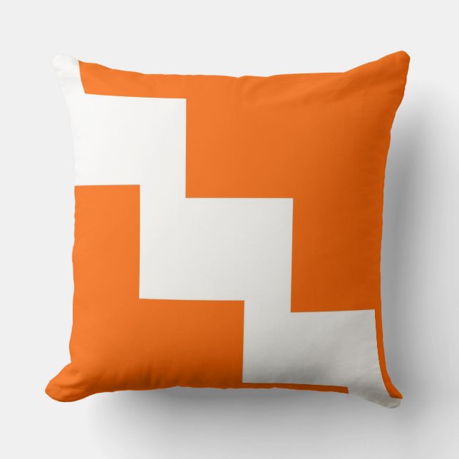Chevron Orange and White Cushion (Front)