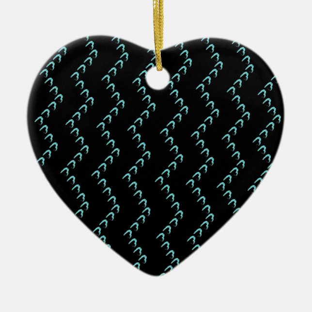  Chevron Pastel Blue Hearts Nero Noctis Ornament (Front)