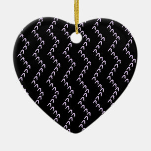 Chevron Pastel Purple Hearts Nero Noctis Ornament