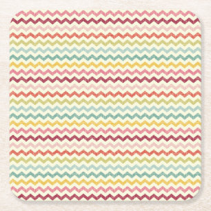 Chevron Pattern 4 Square Paper Coaster