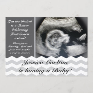 Chevron Pattern Baby Shower Invitations