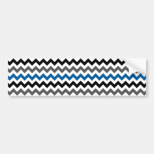 Chevron Pattern Background Blue Grey Black White Bumper Sticker