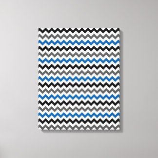 Chevron Pattern Background Blue Grey Black White Canvas Print