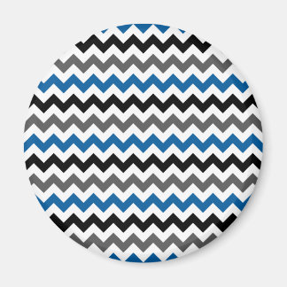 Chevron Pattern Background Blue Grey Black White Magnet