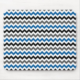 Chevron Pattern Background Blue Grey Black White Mouse Mat