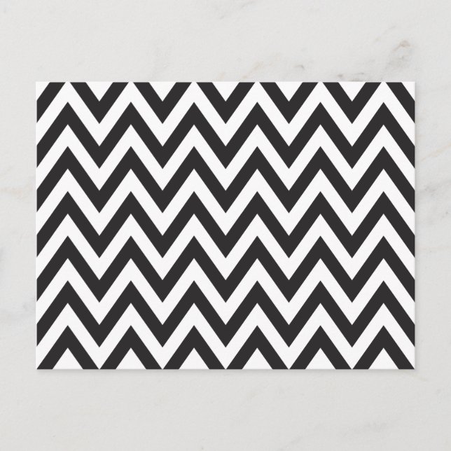 Chevron Pattern Black White Geometric Art Designs Postcard (Front)