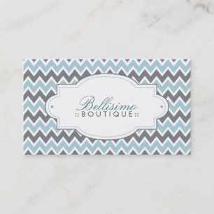 Chevron Pattern Business Card (blue/grey)
