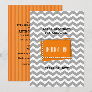 Chevron Pattern Custom Graduation Party Invitation