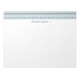 Chevron Pattern Custom Trendy Notepad (baby blue)